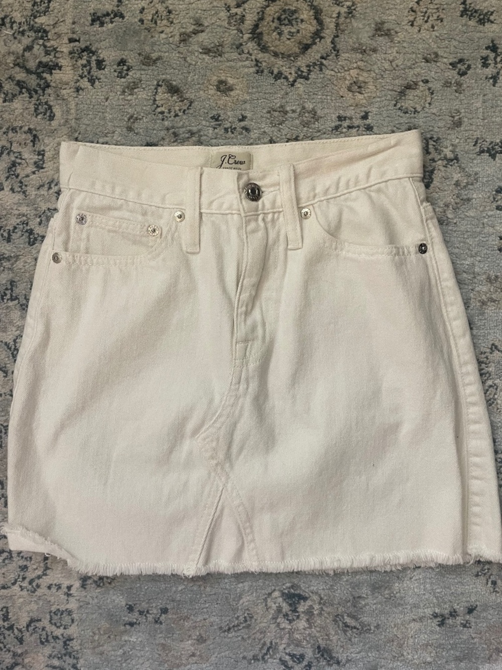 J. Crew petite white denim skirt